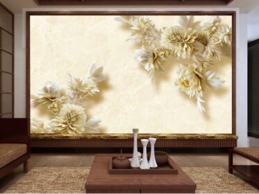 دانلود کاغذ دیواری طرح سه بعدی زیبا دیوار مرمر حکاکی شده با چوب گل صد تومانی