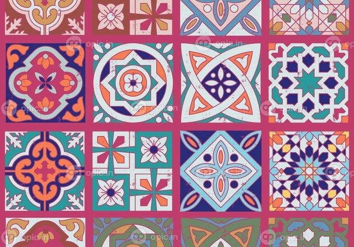 دانلود مجموعه وکتور مجموعه ای از زیورآلات رنگارنگ آزوله جو با پترن بدون درز زرق و برق دار را می توان برای پرکردن پترن کاغذ دیواری استفاده کرد.