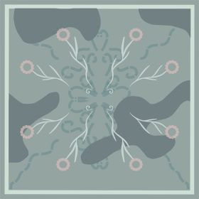 دانلود وکتور وکتور روسری مربع ابریشم با پترن خط سکته ای انتزاعی