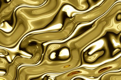 تصویر دانلود بافت فلز طلا با امواج ابریشم متالیک طلا مایع