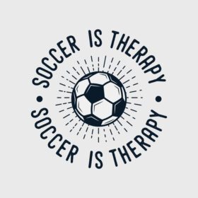دانلود soccer is therapy vintage typography شعار تی شرت فوتبال