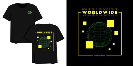 دانلود وکتور تصویری طرح تی شرت لباس خیابانی از سراسر جهان