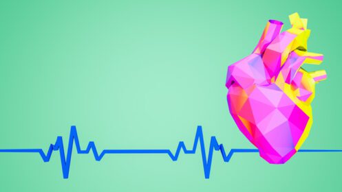 دانلود تصویر قلب به سبک کم پلی رنگارنگ قلب کم پلی چکیده