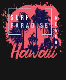 دانلود طرح تی شرت surf paradise hawaii