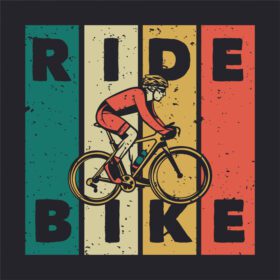 دانلود طرح تی شرت دوچرخه سواری با مرد دوچرخه سواری قدیمی