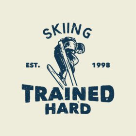 دانلود طرح تی شرت اسکی آموزش دیده سخت با مرد اسکی