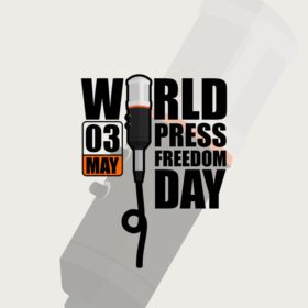 دانلود پوستر تایپوگرافی روز جهانی آزادی مطبوعات در ماه مه