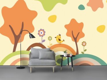 دانلود طرح کاغذ دیواری نوردیک مینیمالیست کارتونی دیوار خانه کودکان