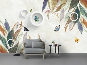 دانلود کاغذ دیواری طراحی مدرن و زیبای مینیمالیستی، سفارشی سازی دیوار پس زمینه تلویزیون گل