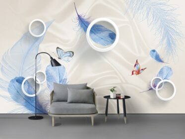 دانلود کاغذ دیواری طرح مدرن و زیبای مینیمالیستی پر پروانه ای دیوار پس زمینه تلویزیون