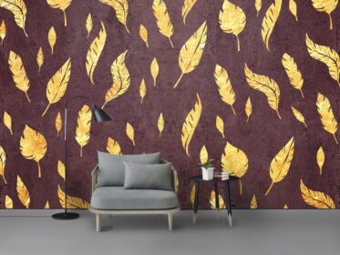 دانلود کاغذ دیواری طرح مدرن و زیبای مینیمالیستی ورق طلای پس زمینه تلویزیون