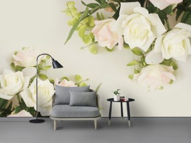 دانلود کاغذ دیواری طرح گل زیبا دیوار پس زمینه تلویزیون مدرن