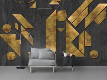 دانلود کاغذ دیواری طرح نوردیک مدرن انتزاعی انتزاعی هندسی دیوار پس زمینه تلویزیون فلزی
