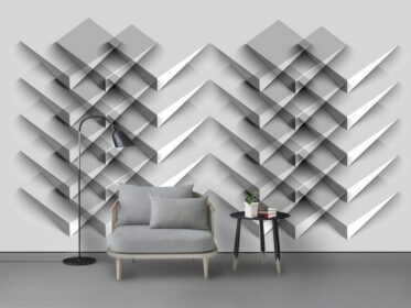 دانلود کاغذ دیواری طراحی مدرن مینیمالیستی فلزی بادی هندسی دیوار پس زمینه سه بعدی