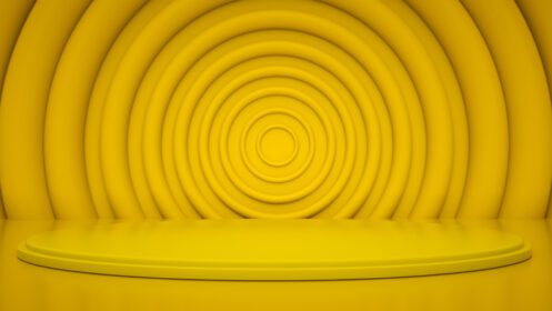 تصویر دانلود تریبون و صحنه صحنه انتزاعی سکوی زرد شکل صحنه