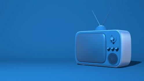 دانلود تصویر تلویزیون رترو با تصویر آنتن در اسباب بازی به سبک کارتونی
