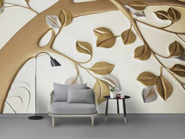 دانلود کاغذ دیواری طرح نوردیک با پس زمینه درخت غنی