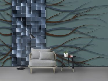 دانلود کاغذ دیواری طرح جدید مدرن دیوار پس زمینه سه بعدی ترکیبی