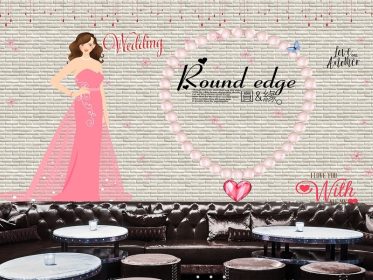 دانلود طرح کاغذ دیواری وینتیج با دست کشیده شده فروشگاه لباس زیبایی عروسی دیوار پس زمینه