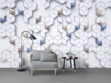 دانلود کاغذ دیواری طرح زیبای مدرن هندسی ساده پس زمینه سنگ مرمر سه بعدی تازه