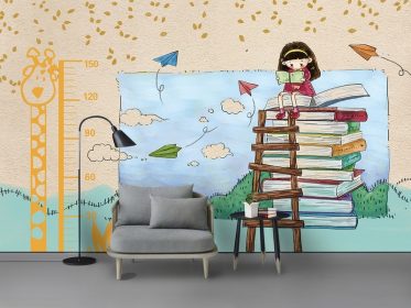 دانلود کاغذ دیواری طرح جدید شخصیت مدرن دیوار خط کش ارتفاع اتاق کودک