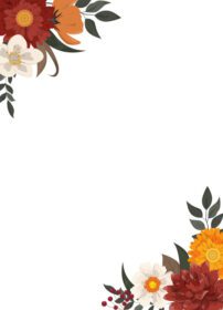 دانلود قالب دعوتنامه قاب گل پاییزی با نقاشی دست