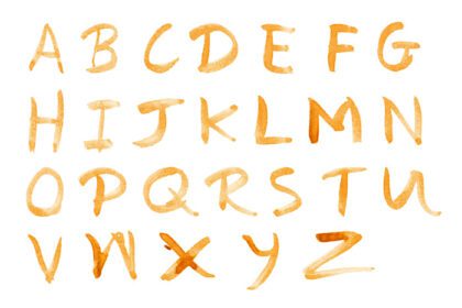 دانلود عکس حروف پایه مجموعه الفبای جدا شده روی کاغذ سفید