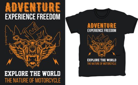 دانلود طرح تی شرت موتور سیکلت ماجراجویی