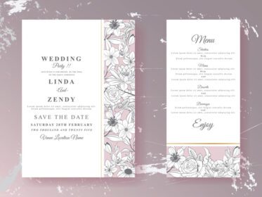 دانلود دعوتنامه عروسی با خط گل زیبا