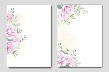 دانلود قالب کارت دعوت عروسی رزهای گلدار زیبا