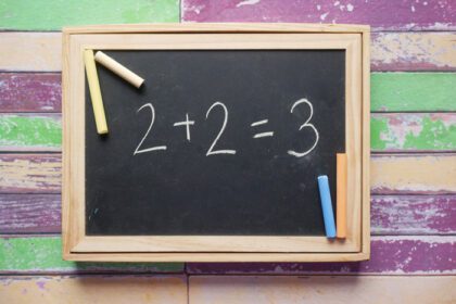 دانلود عکس اشتباه در فرمول ریاضی در مفهوم آموزش تخته سیاه