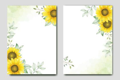 دانلود قالب کارت دعوت عروسی زیبای گل آفتابگردان