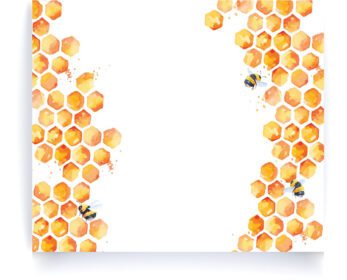 دانلود حاشیه های آبرنگ زنبور عسل