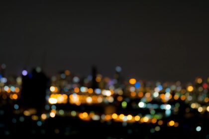 دانلود عکس منظره شهری شب بوکه انتزاعی شهر بوکه پس زمینه تار