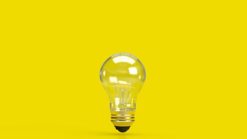 دانلود عکس لامپ در زمینه زرد برای آموزش یا
