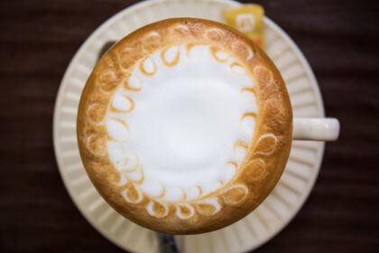 دانلود عکس هنر کاپوچینو در یک فنجان قهوه