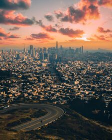 دانلود عکس منظره شهری سان فرانسیسکو در هنگام غروب خورشید