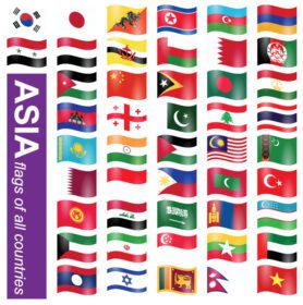 دانلود نماد وکتور آیکون پرچم کشور آسیا