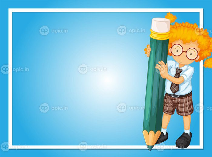 دانلود قالب حاشیه با تصویر دختر و مداد
