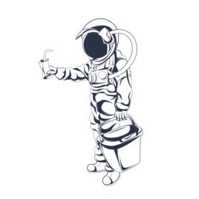 دانلود اثر هنری تصویرسازی جوهر کاری فروشگاه فضانورد
