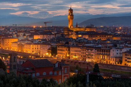 دانلود عکس فلورانس توسکانی ایتالیا نمای دور از کاخ