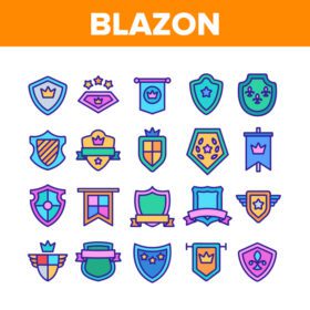 دانلود آیکون blazon shield shapes مجموعه مجموعه آیکون ها وکتور