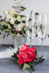 دانلود ترکیب عکس با لیوان برای گل شامپاین و قلب در