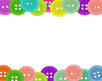 دانلود حاشیه های تزئینی با دکمه های رنگارنگ خیاطی برای طراحی