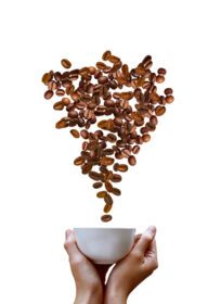 دانلود عکس پاشیدن دانه های قهوه