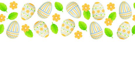 دانلود قالب بهار حاشیه عید پاک با تخم مرغ زندگی و گل