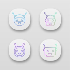 دانلود آیکون chatbot آیکون های برنامه تنظیم رابط کاربری uiux talkbots