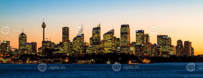 دانلود عکس منظره شهری سیدنی استرالیا در غروب آفتاب