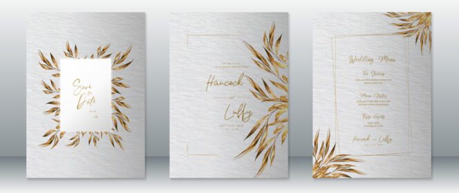 دانلود قالب کارت دعوت عروسی زیبا با طرح طلایی