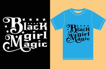 دانلود طرح تی شرت تایپوگرافی جادویی دختر سیاه